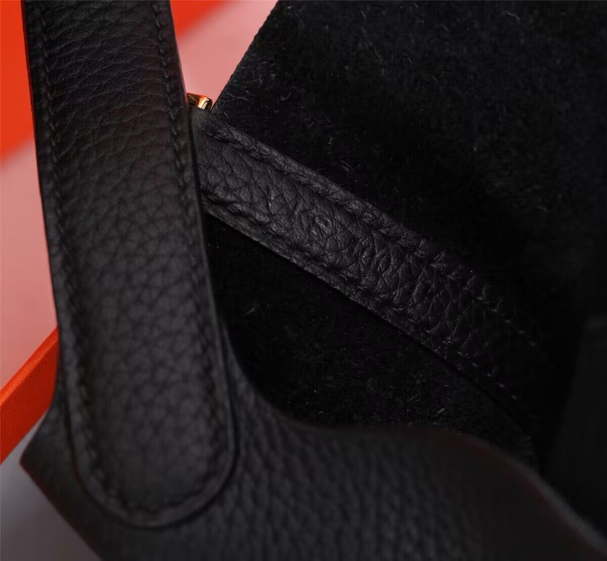Hermes Picotin Lock Bags Original togo Leather PL3388 Black Gold-Tone