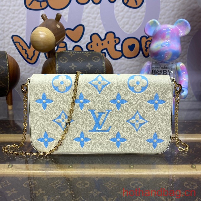 Louis Vuitton Felicie Pochette M83025 Latte White& Candy Blue