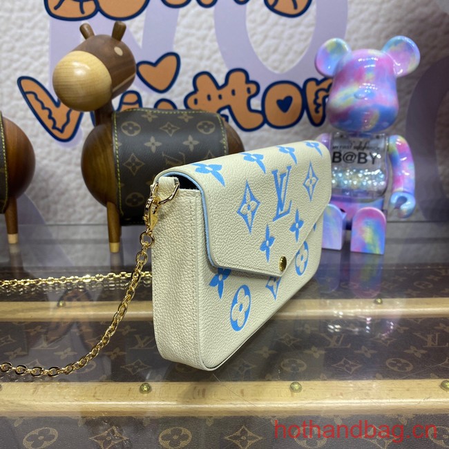 Louis Vuitton Felicie Pochette M83025 Latte White& Candy Blue