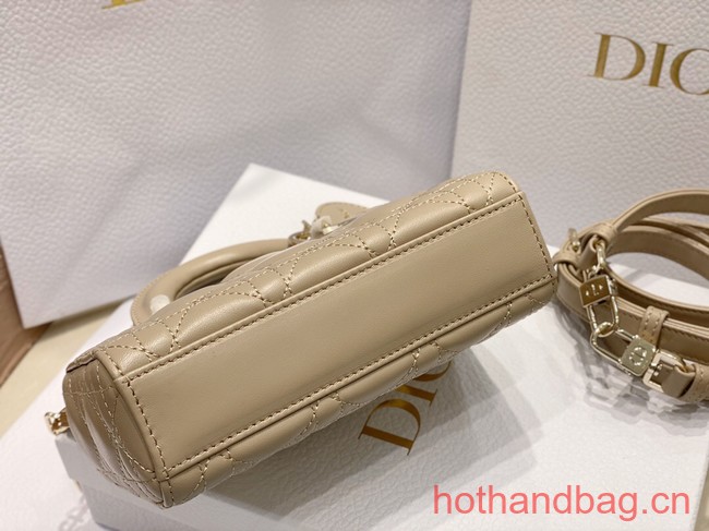 Dior mini Lady D-Joy Bag Cannage Lambskin 9230 Apricot