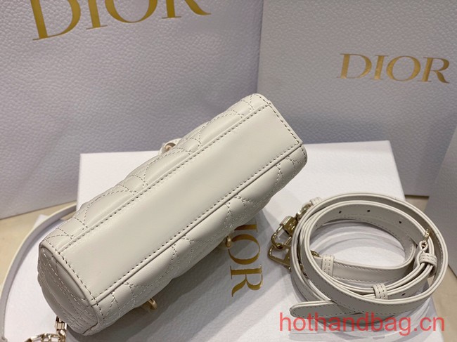 Dior mini Lady D-Joy Bag Cannage Lambskin 9230 white