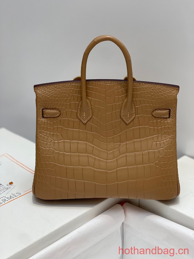 Hermes Birkin 30CM Original Crocodile Leather Bag 5530 Apricot