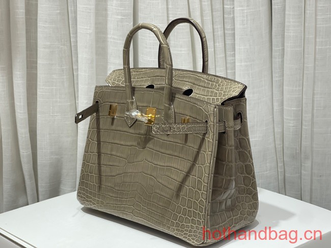 Hermes Birkin 30CM Original Crocodile Leather Bag 5530 gray