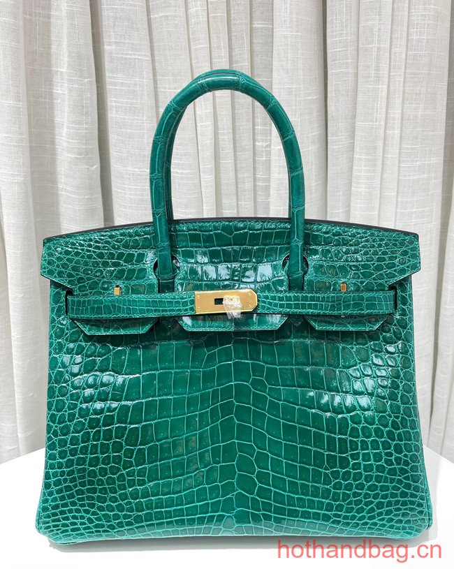 Hermes Birkin 30CM Original Crocodile Leather Bag 5530 green