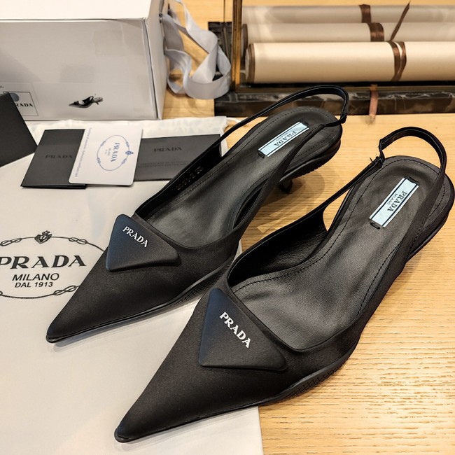 Prada Satin high-heeled mules heel height 3.5CM 36563-5