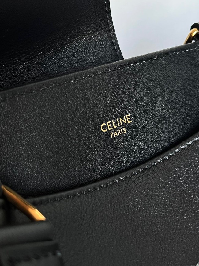 Celine MEDIUM APPOLINE BAG IN SUPPLE CALFSKIN 114963 BLACK 