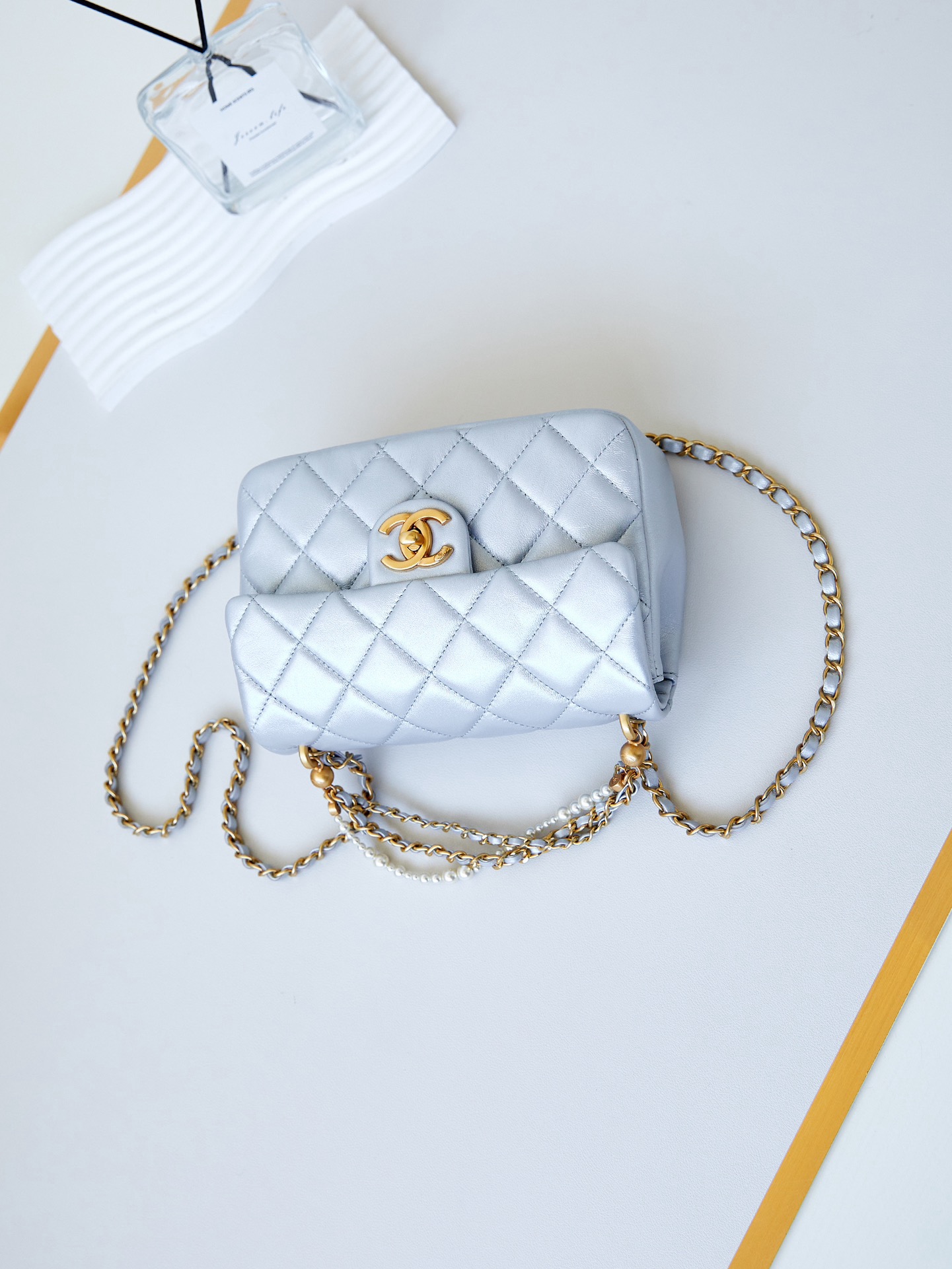 Chanel SMALL FLAP BAG AS4384 light blue