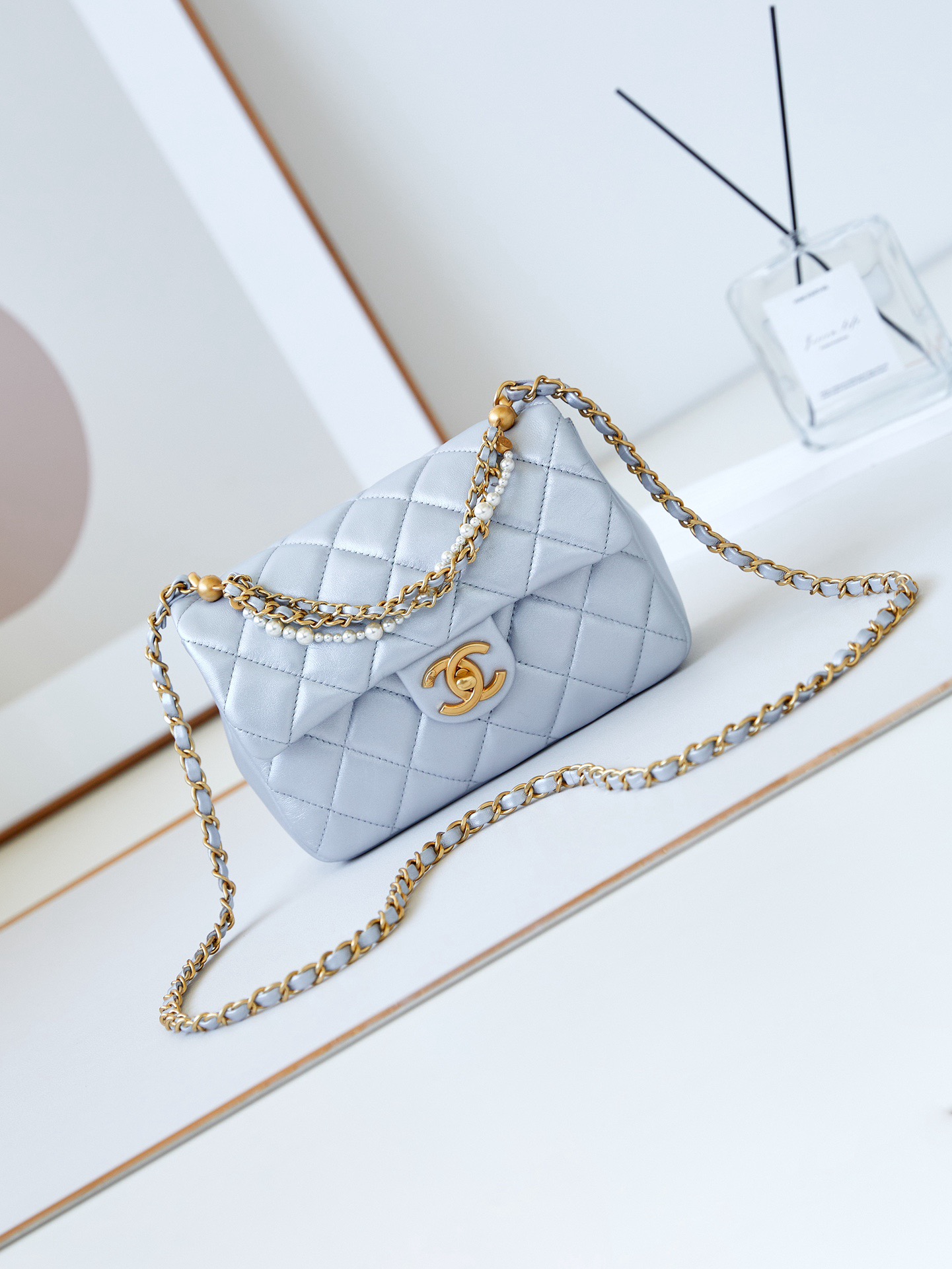 Chanel SMALL FLAP BAG AS4384 light blue