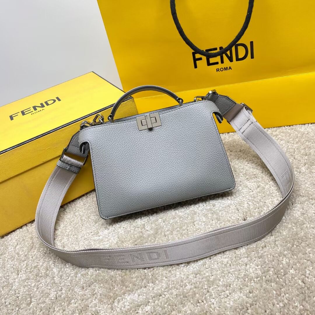 Fendi Peekaboo ISeeU XCross leather bag 7VA582A Light gray