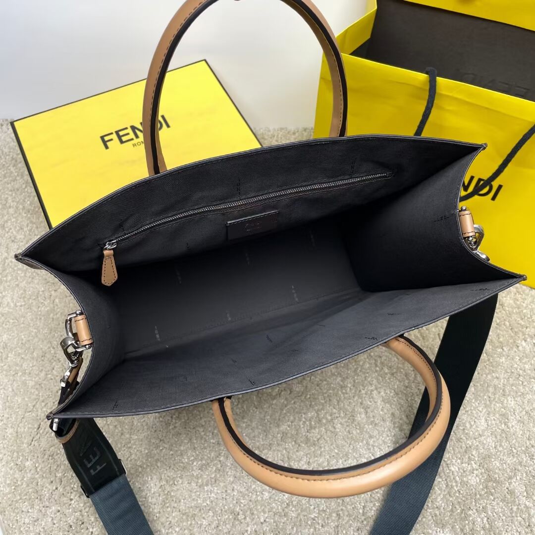 Fendi x FRGMT brown FF fabric bag Shopper F7678 brown