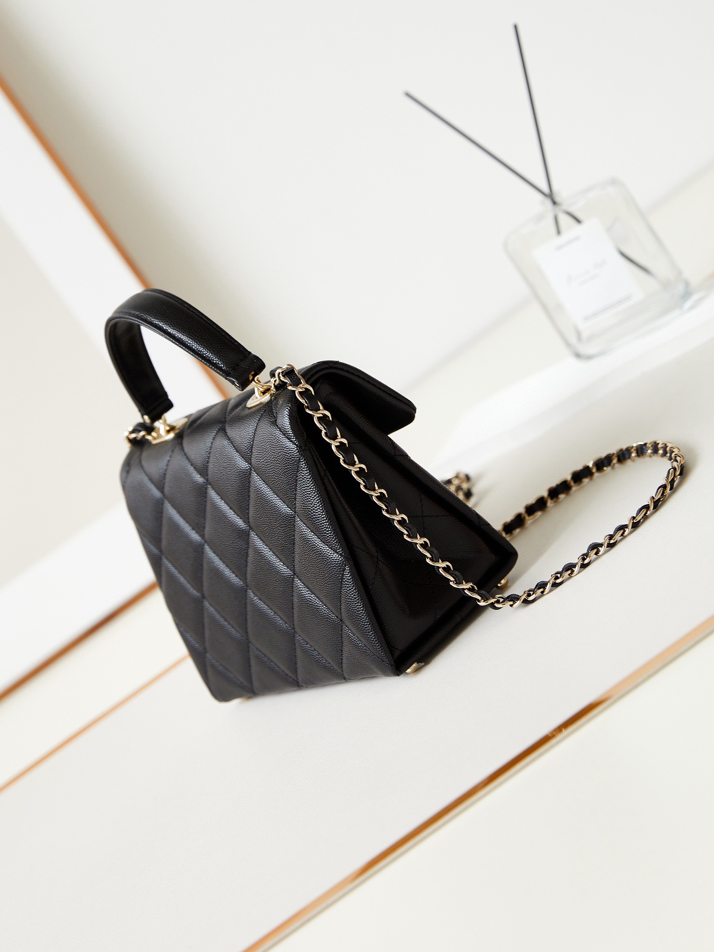 Chanel FLAP BAG WITH TOP HANDLE AS4711 BLACK