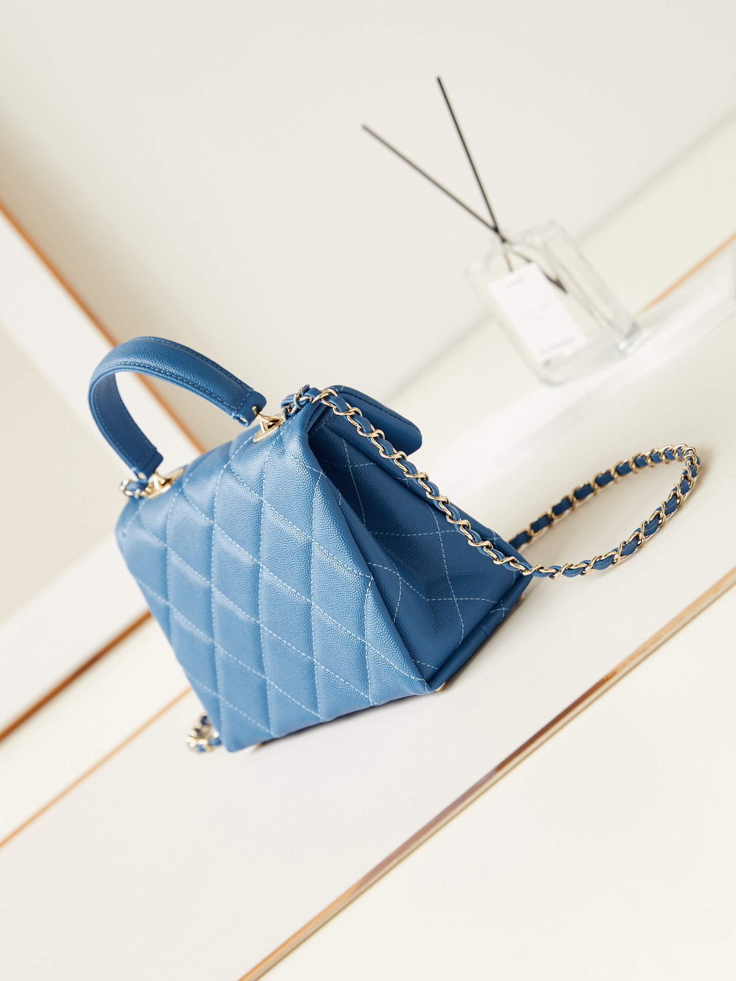 Chanel FLAP BAG WITH TOP HANDLE AS4711 BLUE