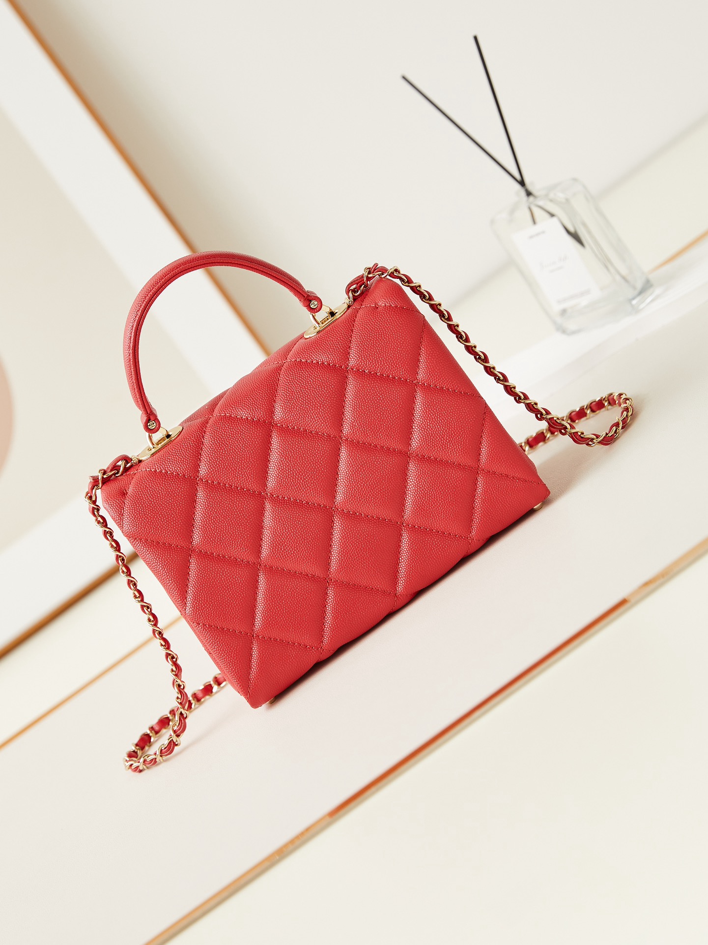 Chanel FLAP BAG WITH TOP HANDLE AS4711 RED