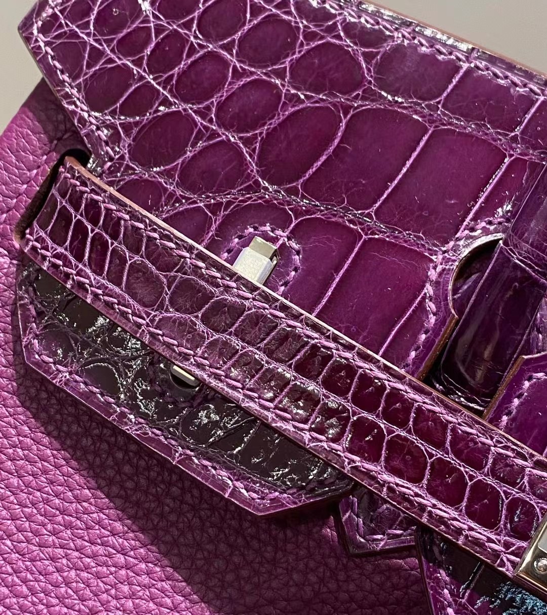 Hermes Birkin Bag Original Leather crocodile togo HBK2530 Purple