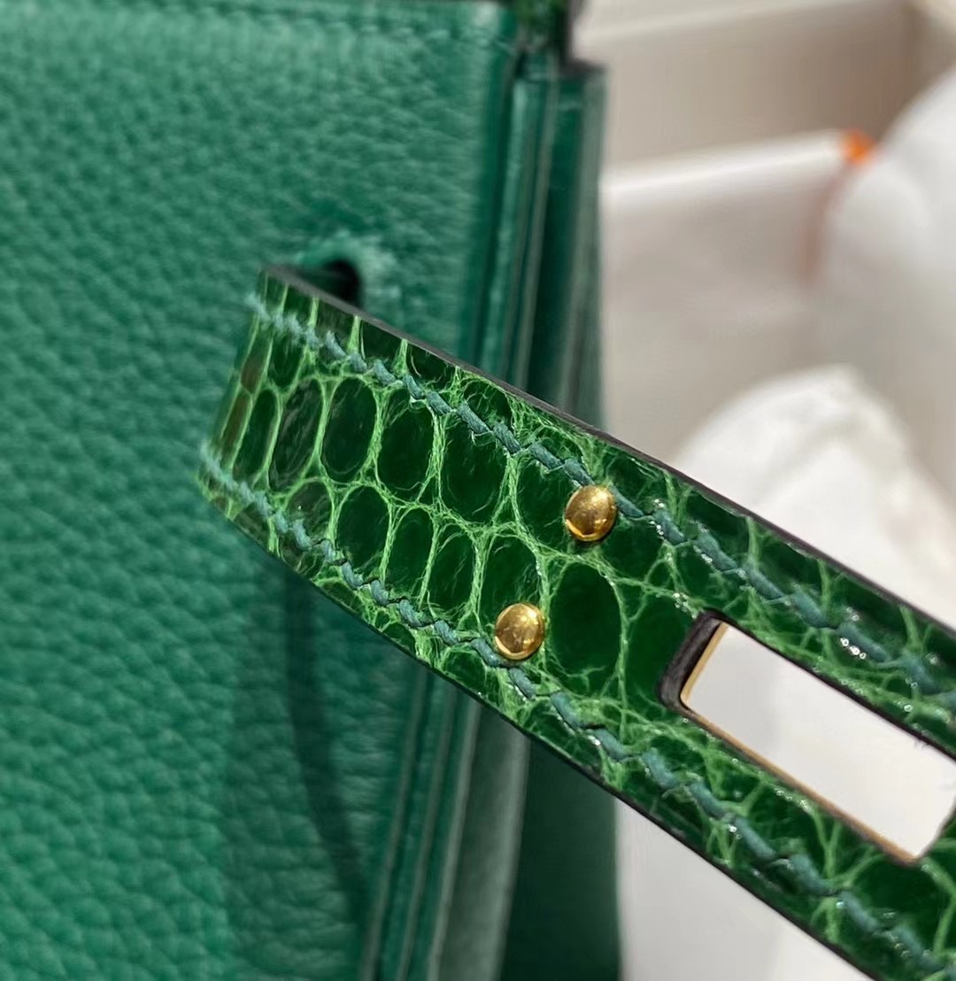 Hermes Birkin Bag Original Leather crocodile togo HBK2530 green