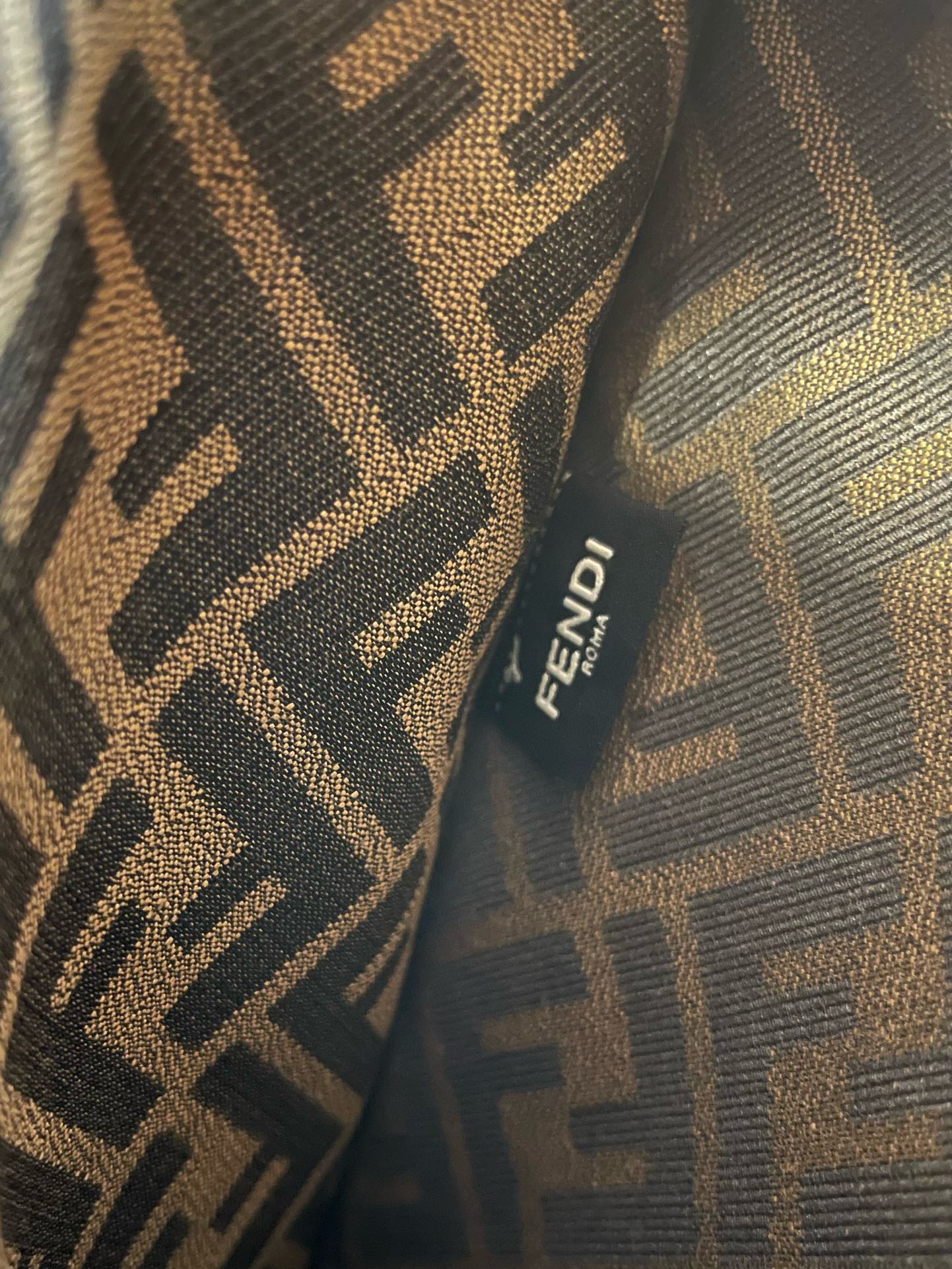 Fendi FF jacquard fabric bag F3676 brown