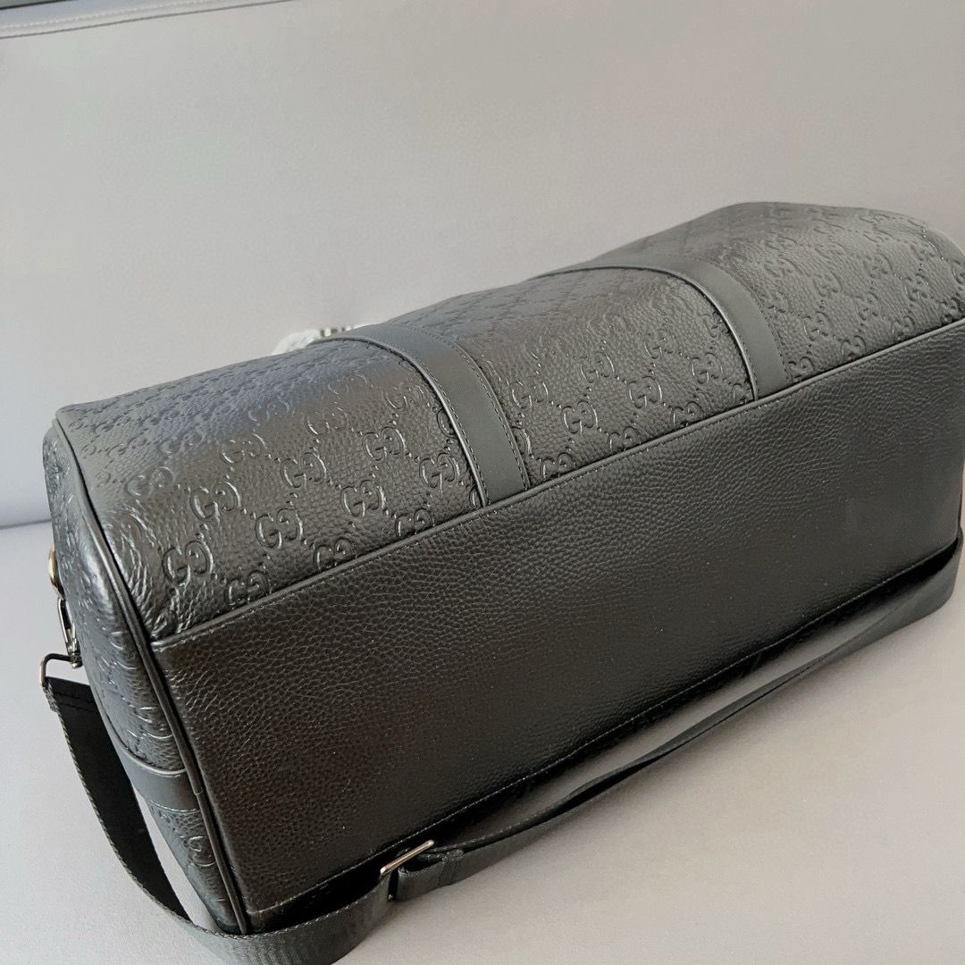 Gucci Original Leather Keepall Strap Travel Bag 206501 Black