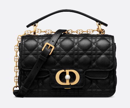 Small Dior Jolie Top Handle Bag Black Cannage Calfskin M9271U