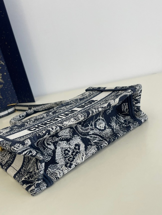 Mini Dior Book Tote Blue Toile de Jouy Reverse Embroidery S5573CR