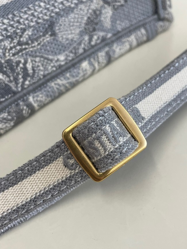 Mini Dior Book Tote Gray Toile de Jouy Reverse Embroidery S5573CR
