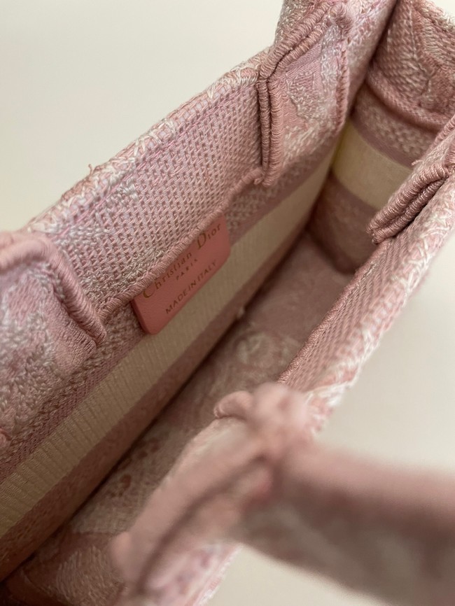 Mini Dior Book Tote Pink Toile de Jouy Reverse Embroidery S5573CR