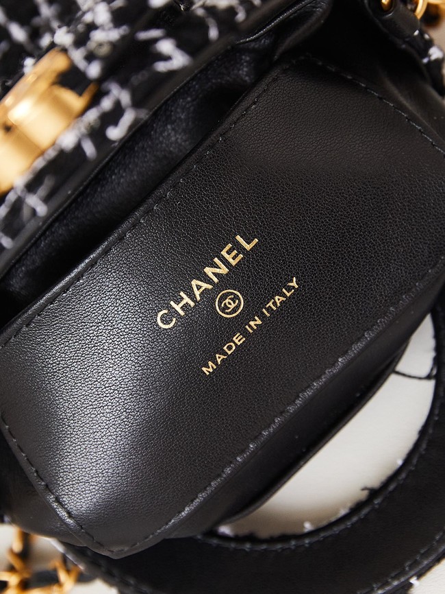 Chanel 23K NANO SHOPPING BAG AS3435 BLACK & Ecru