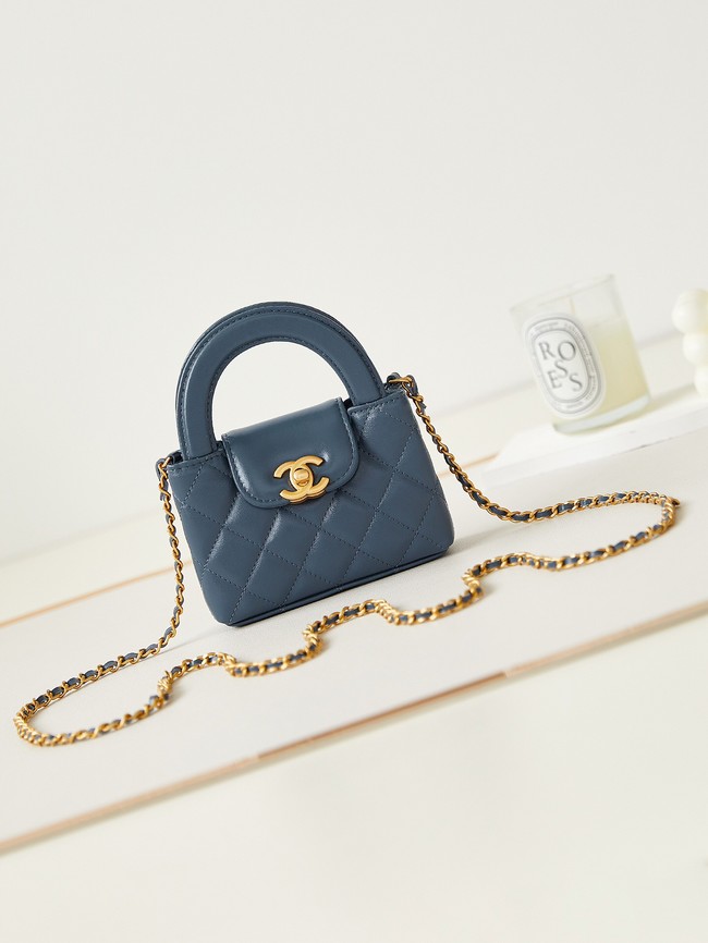 Chanel 23K NANO SHOPPING BAG AS3435 DARK BLUE