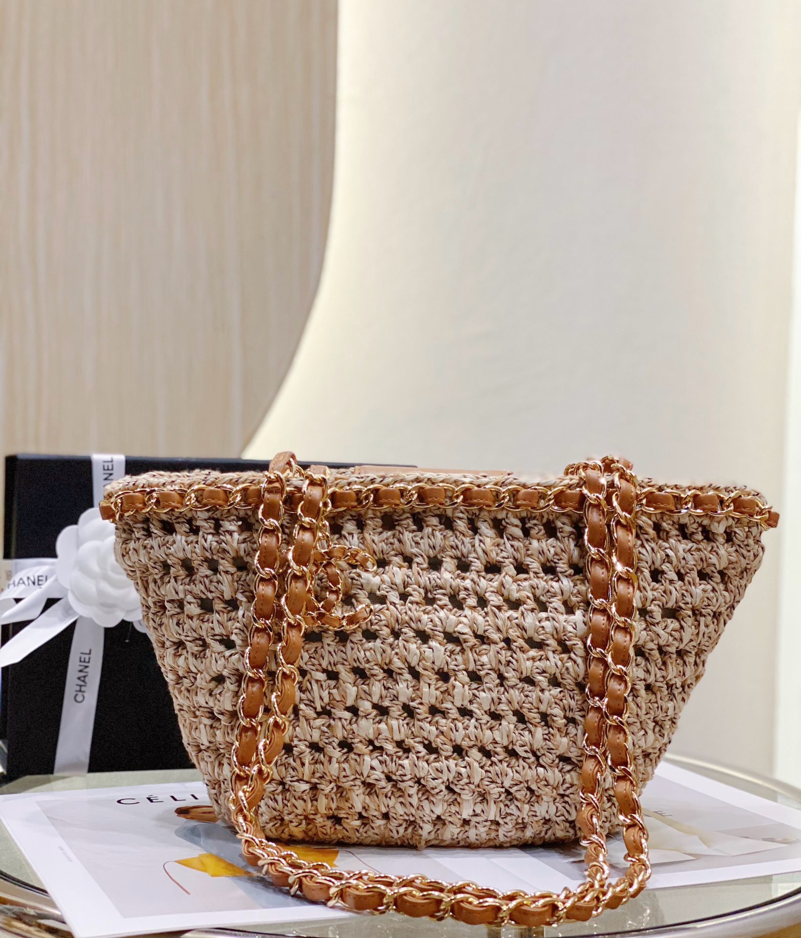 Chanel Weaving Shoulder Bags AS6010 brown