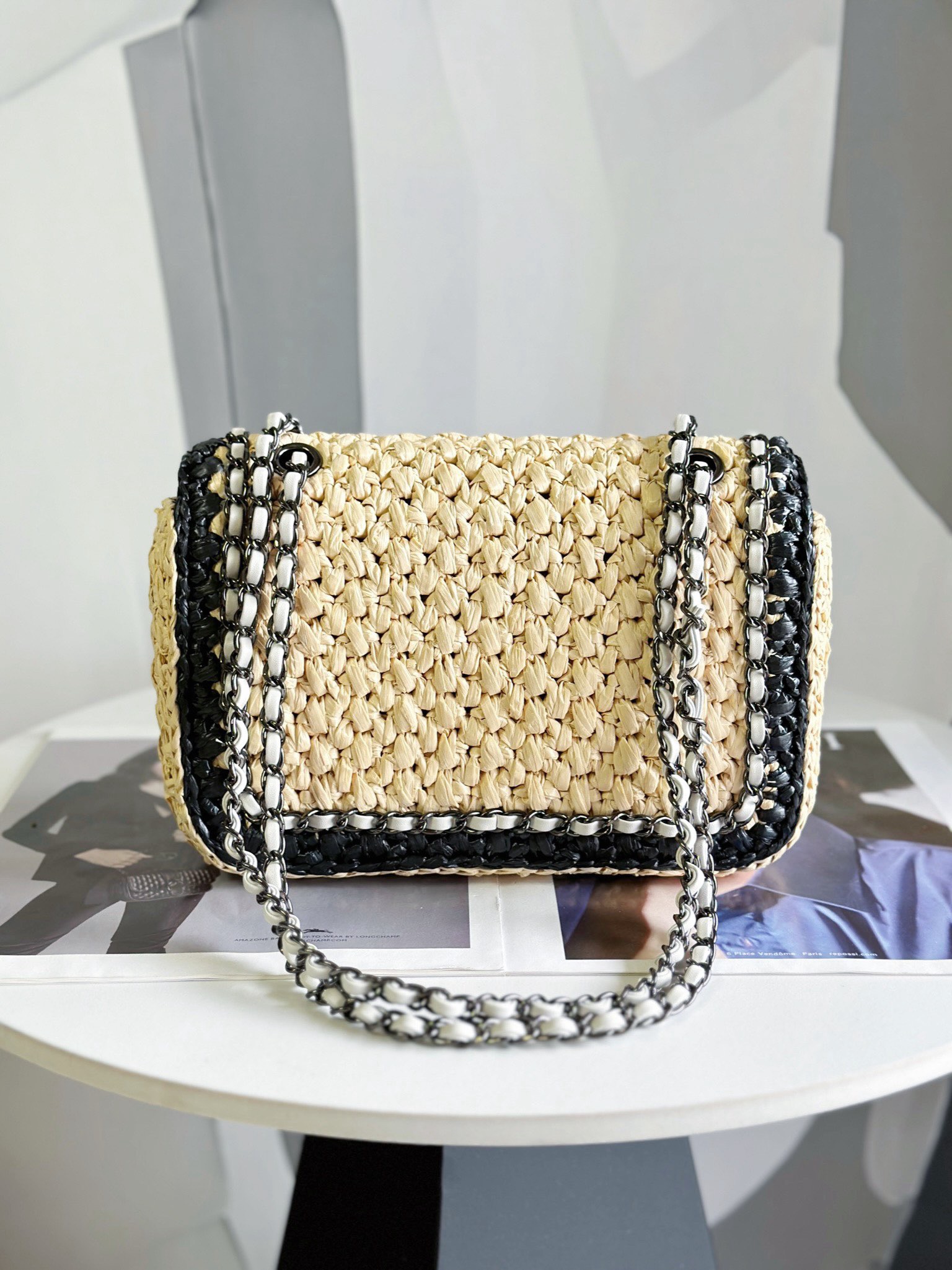 Chanel Weaving small Flap Bag AS6010 Black&Beige