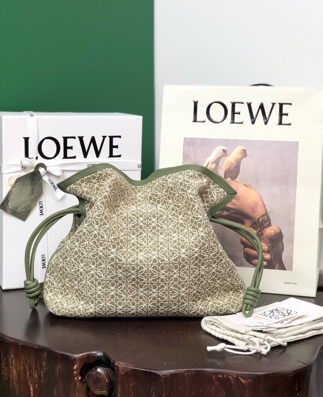 Loewe Flamenco Clutch Bag Original LE0556 green Embroidery