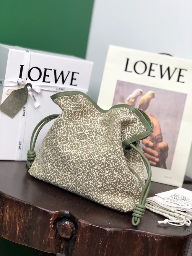 Loewe Flamenco Clutch Bag Original LE0556 green Embroidery