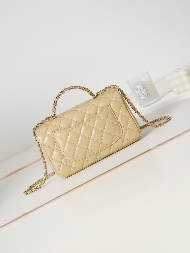 Chanel MINI FLAP BAG WITH TOP HANDLE AS4024 Beige