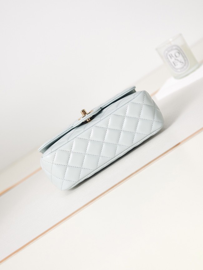 Chanel MINI FLAP BAG WITH TOP HANDLE AS4024 Ice blue