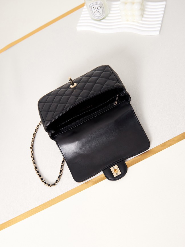 Chanel MINI FLAP BAG WITH TOP HANDLE AS4024 black