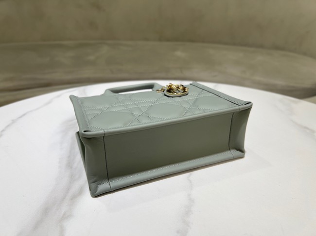 Mini Dior Book Tote Macrocannage Calfskin S5573OW gray
