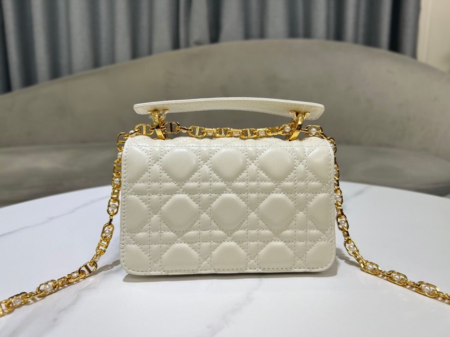 Mini Dior Jolie Top Handle Bag Cannage Calfskin M9272U Latte