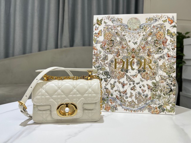 Mini Dior Jolie Top Handle Bag Cannage Calfskin M9272U Latte