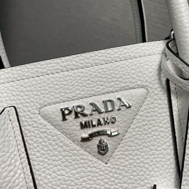 Prada Double leather mini bag 1BG443 white