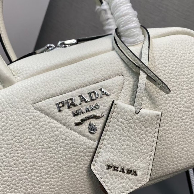 Prada Double leather small bag 1BB102 white