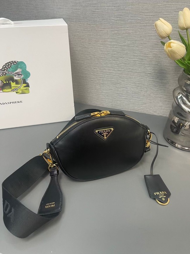 Prada Leather mini shoulder bag 1BH212 black