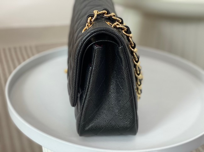 CHANEL CLASSIC 11.12 HANDBAG AS01112 BLACK&GOLD Metal