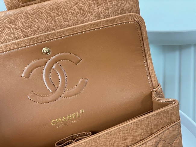 CHANEL CLASSIC 11.12 HANDBAG AS01112 BROWN&GOLD Metal