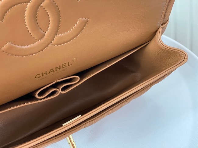 CHANEL CLASSIC 11.12 HANDBAG AS01112 BROWN&GOLD Metal