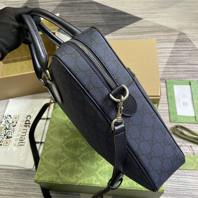 GUCCI OPHIDIA MEDIUM GG BRIEFCASE 792116 Dark blue