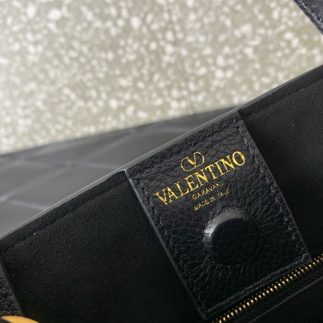 VALENTINO Alltime small grain calfskin bag B0Q26 black