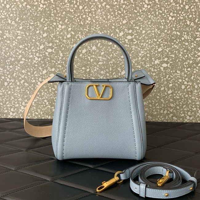 VALENTINO Alltime small grain calfskin bag B0Q26 blue