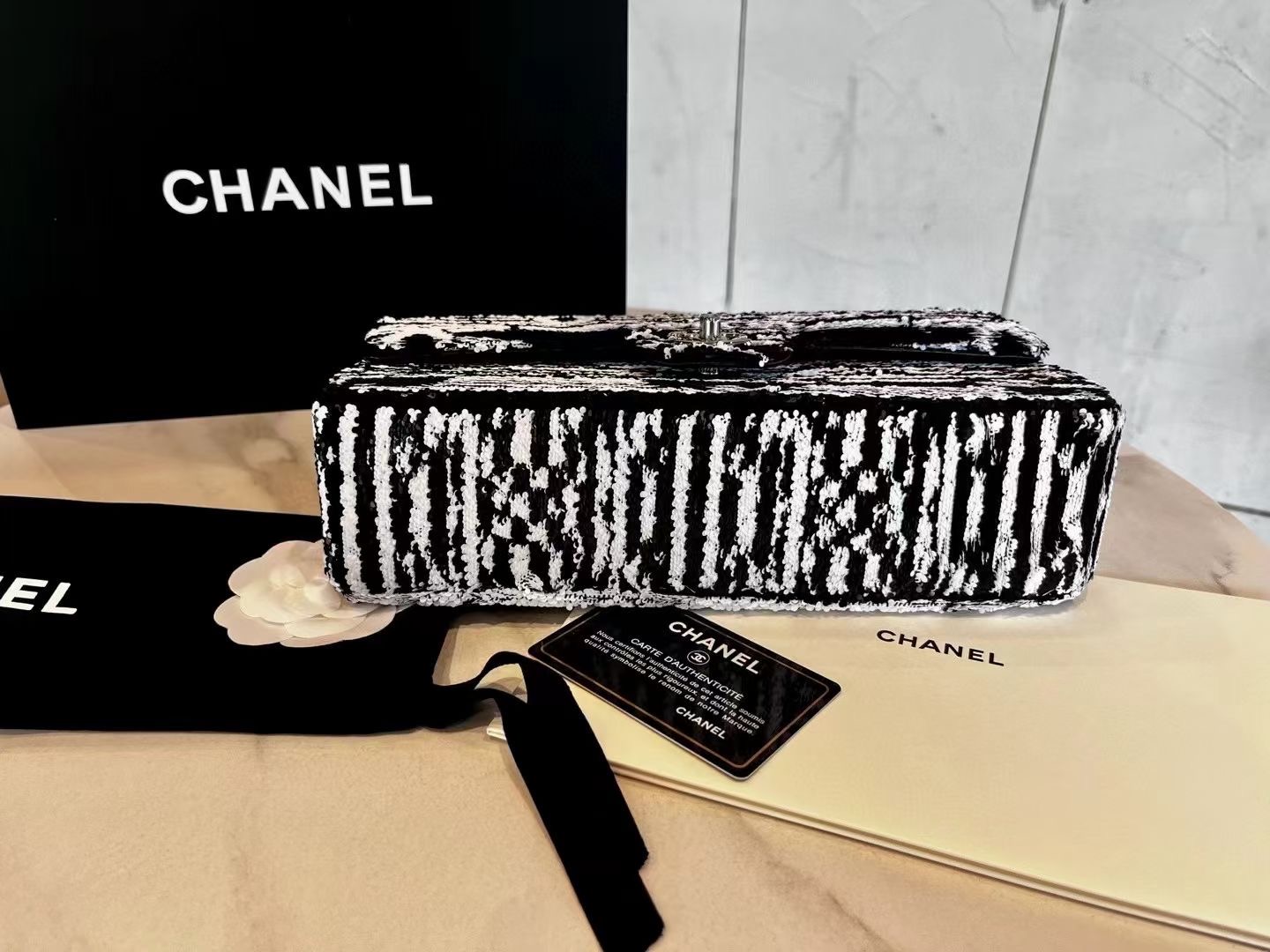 CHANEL SMALL FLAP BAG AS4561 Black & White