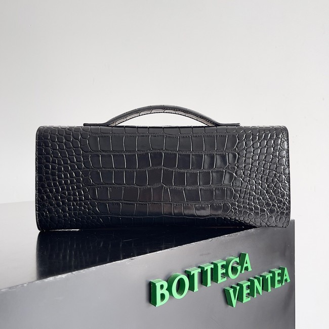 Bottega Veneta Long Clutch Andiamo With Handle alligator leather 741511 black