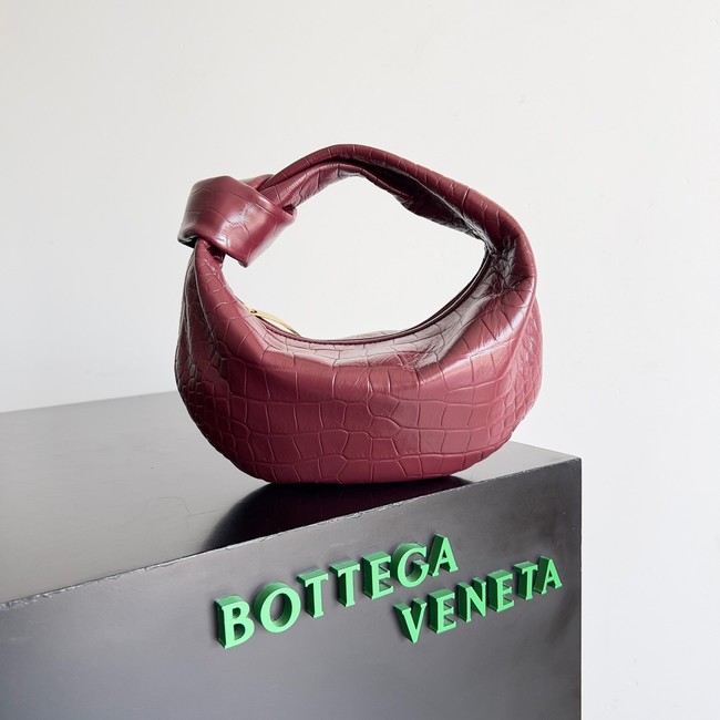 Bottega Veneta Mini Jodie Mini alligator leather top handle bag 717709 Barolo