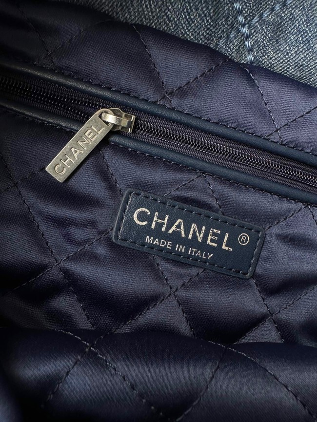 CHANEL 22 HANDBAG AS3261 Denim Blue